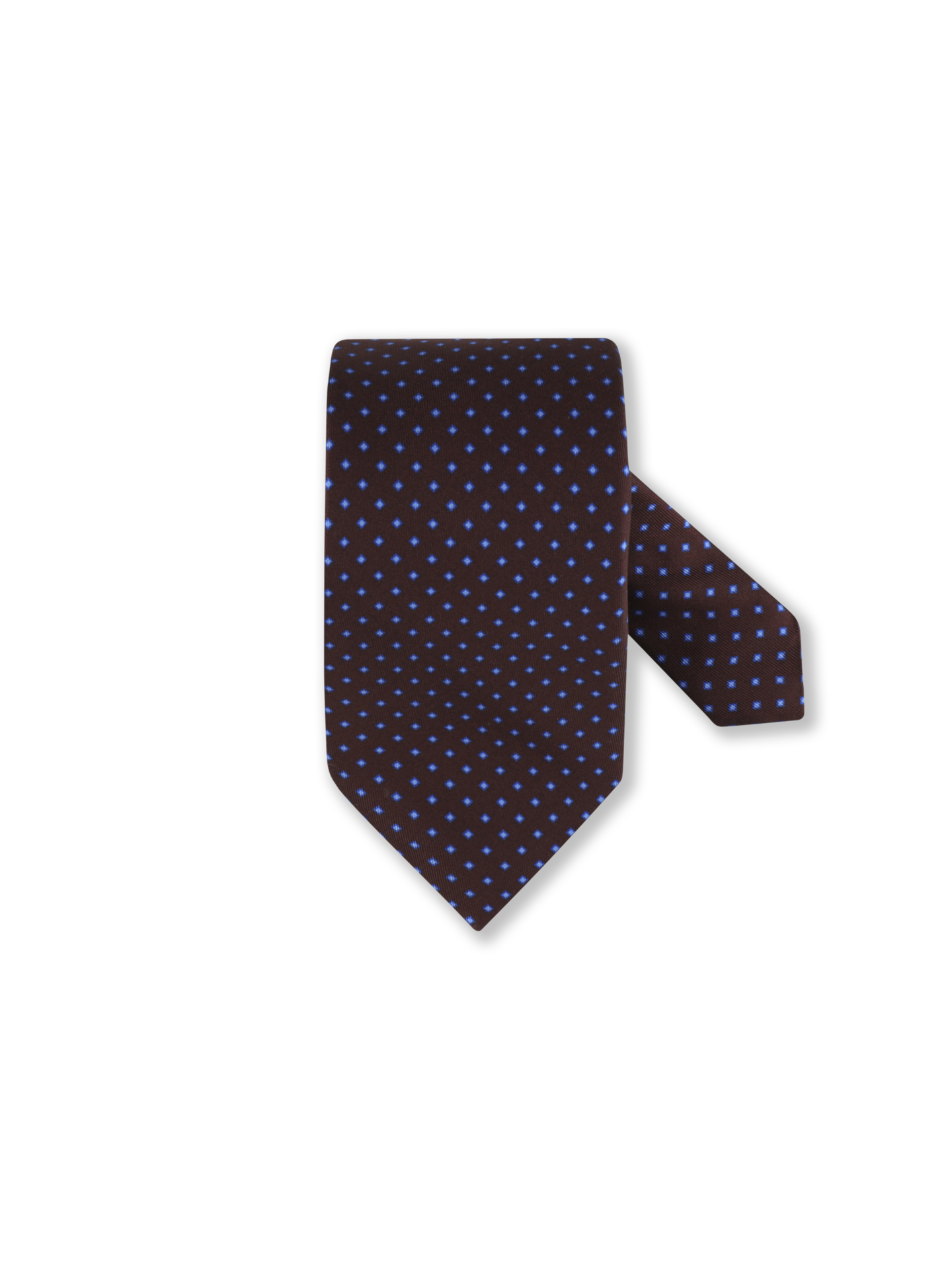 Stenströms Brun Mönstrad Sidenslips | Herr | Accessoarer | Storlek: One Size | Mörkbrun