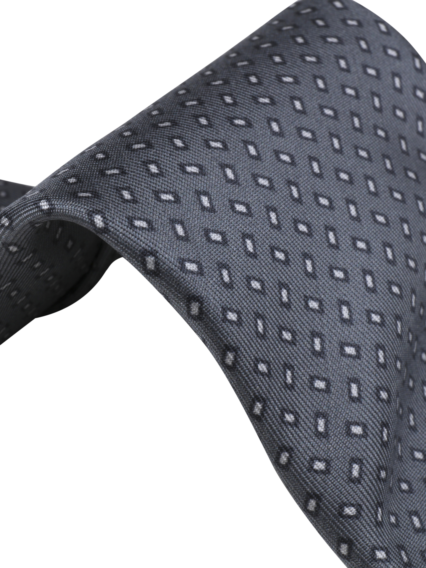Grey Patterned Silk Tie