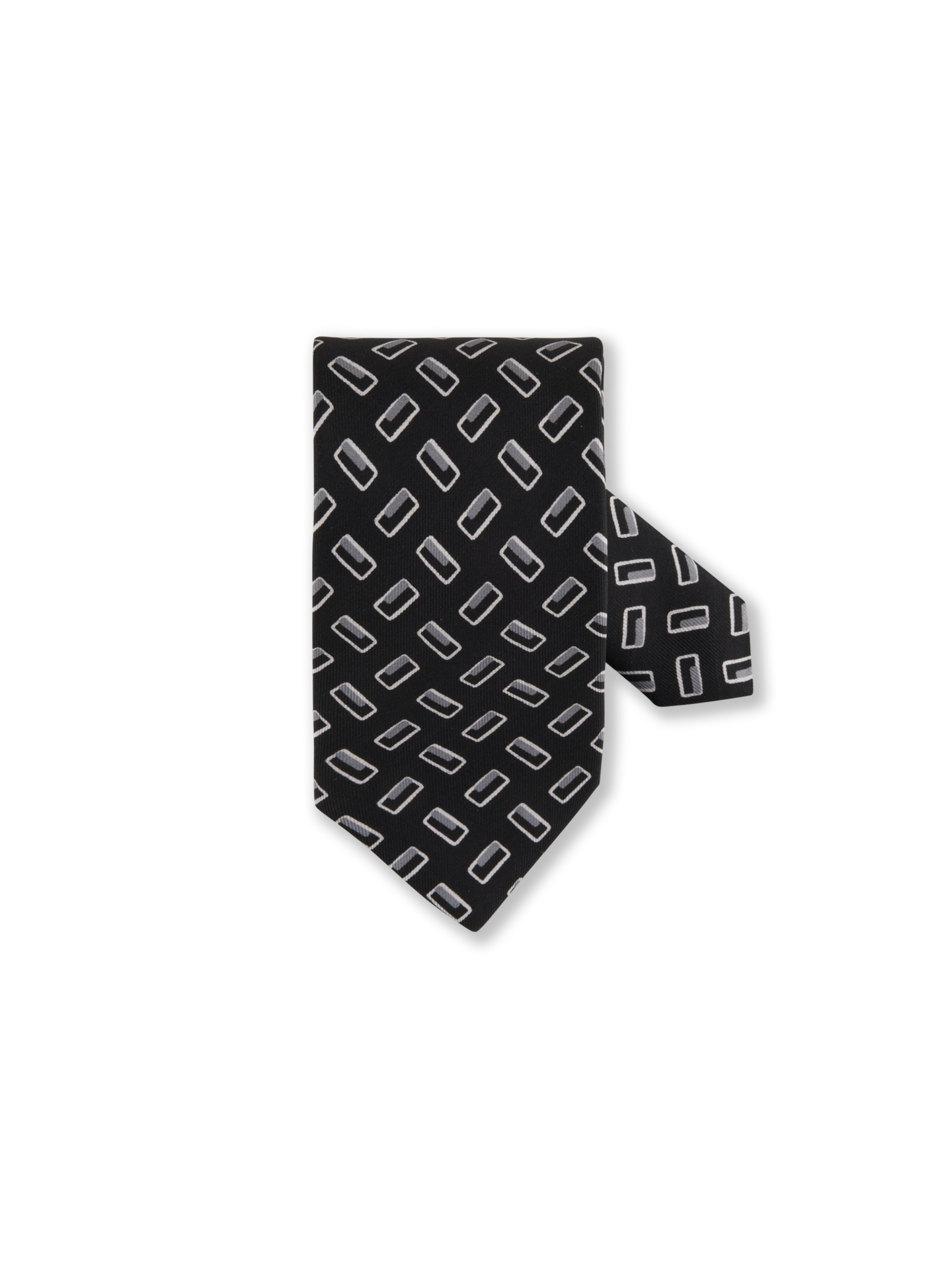 Stenströms Svart Mönstrad Sidenslips | Herr | Accessoarer | Storlek: One Size | Marinblå