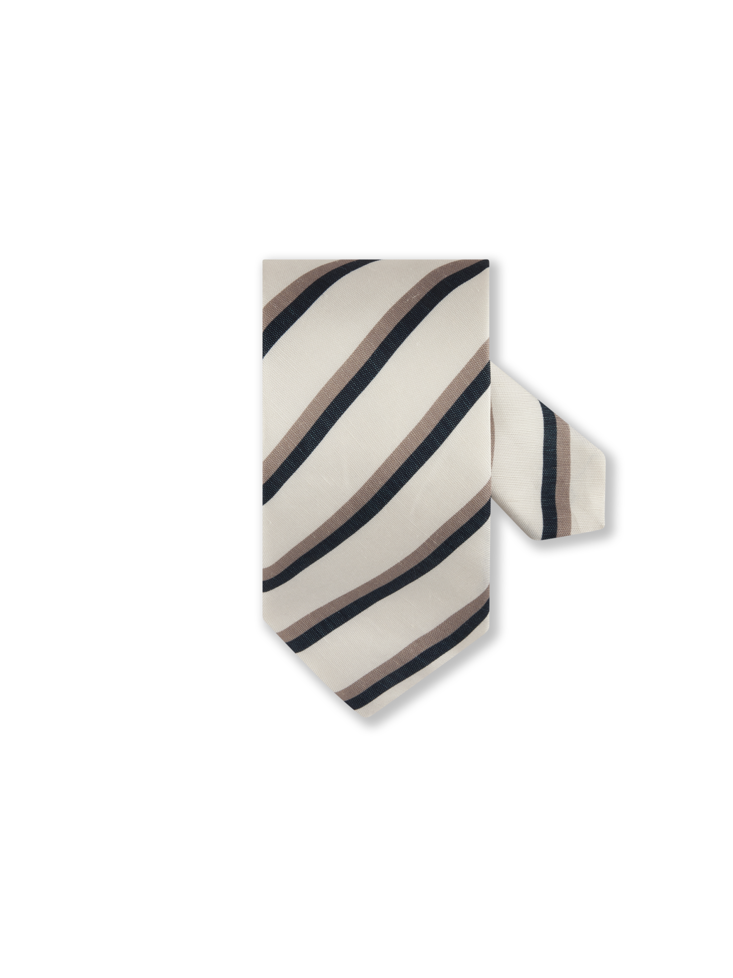 Stenströms Vit Randig Siden/Linneslips | Herr | Accessoarer | Storlek: One Size | Vit
