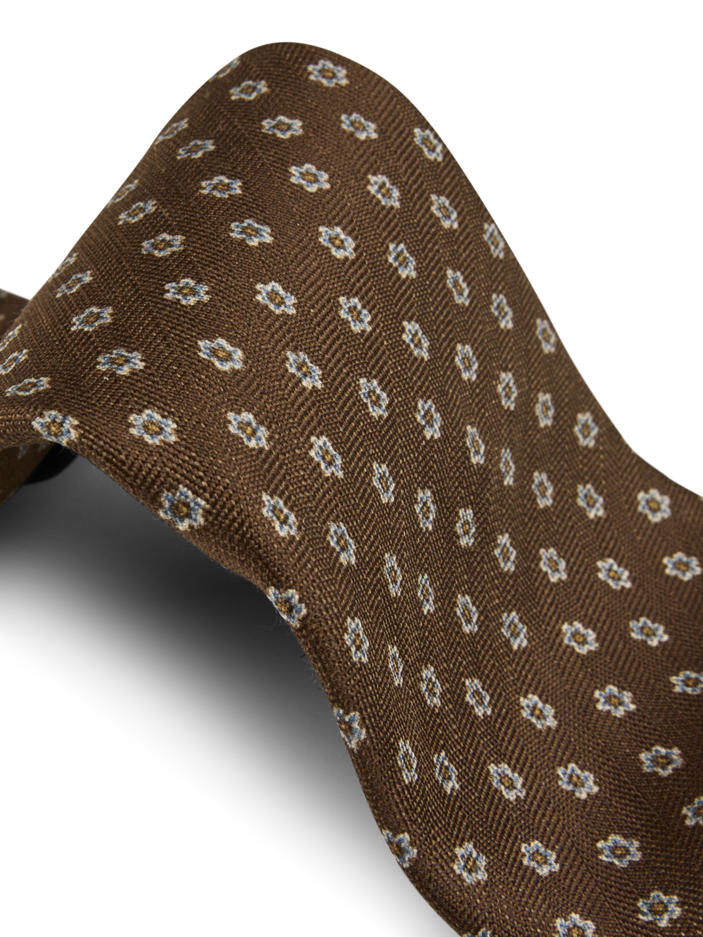 Dark brown Floral Silk Tie 