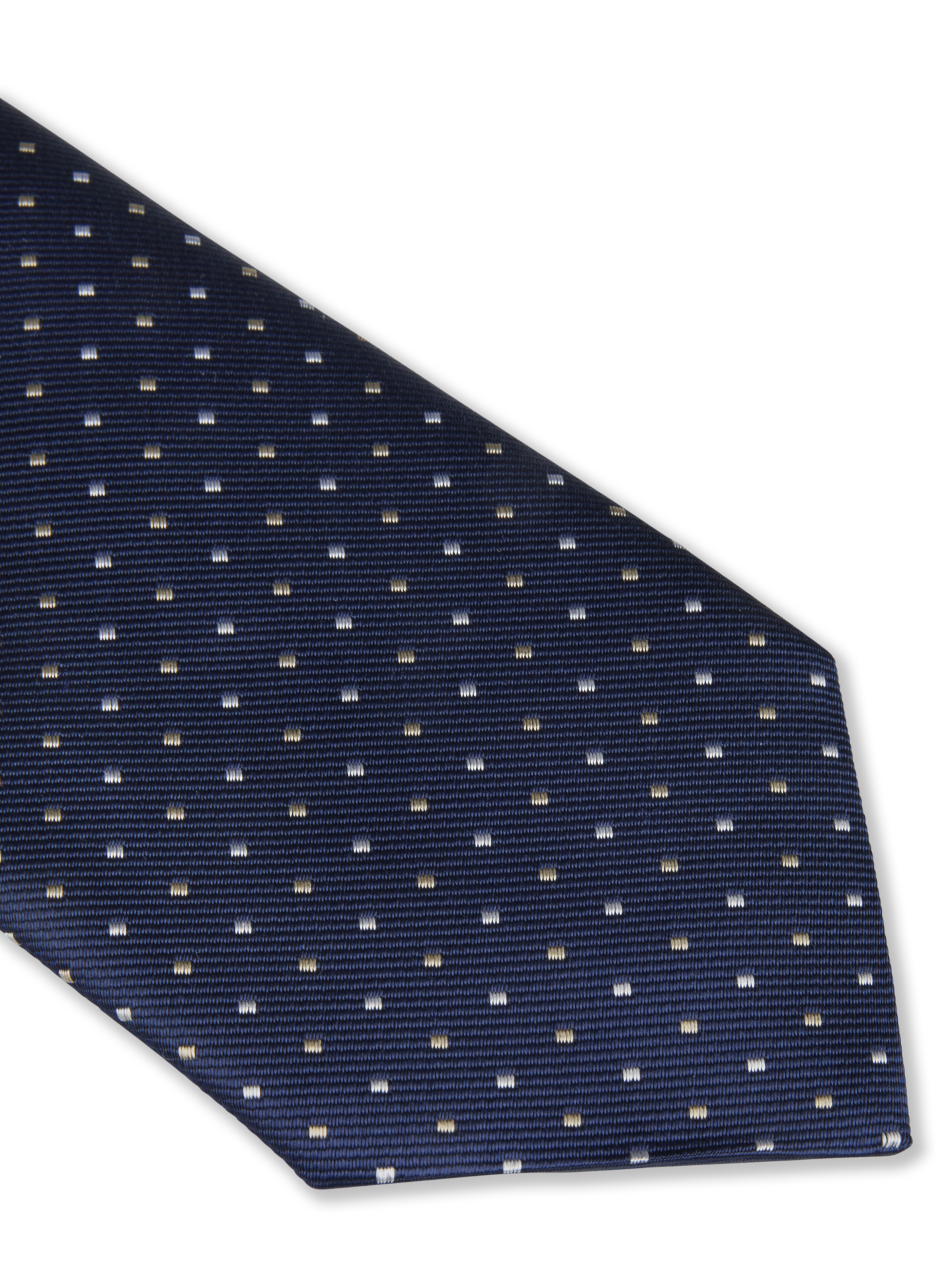 Navy Patterned Silk Tie
