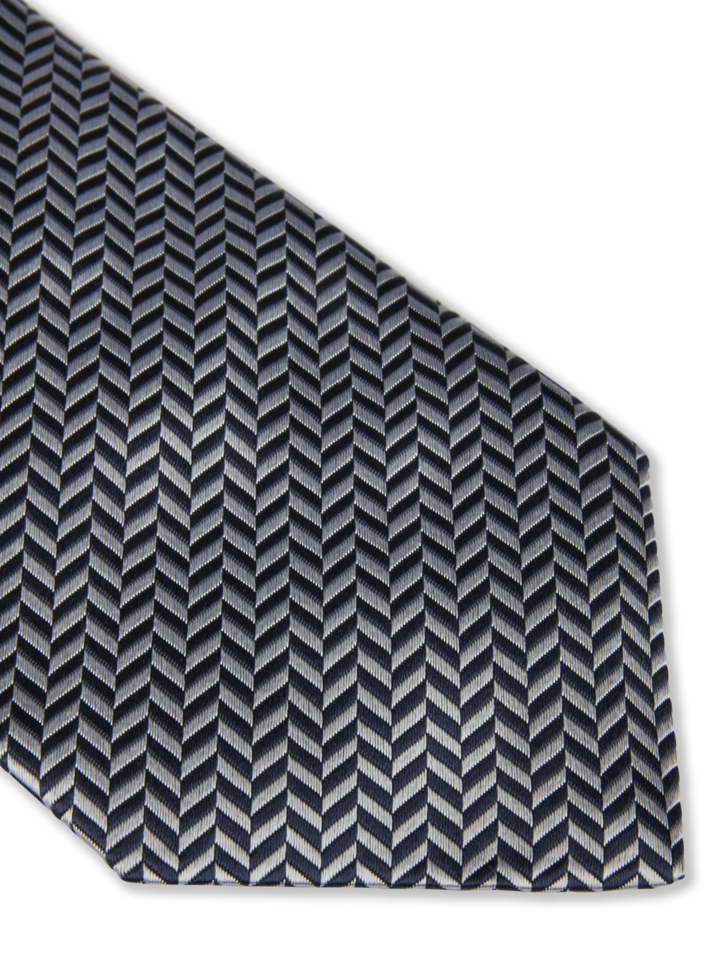 Navy Patterned Silk Tie