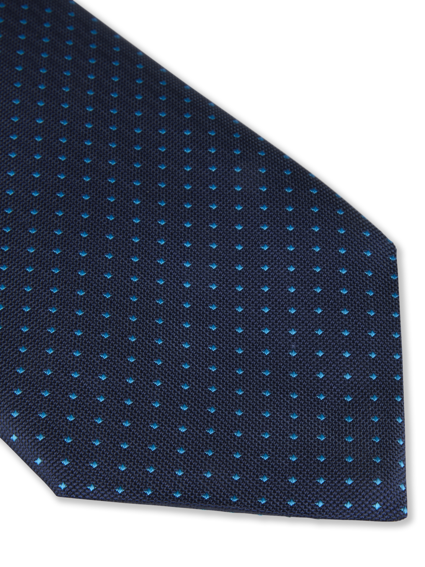 Navy Patterned Silk Tie