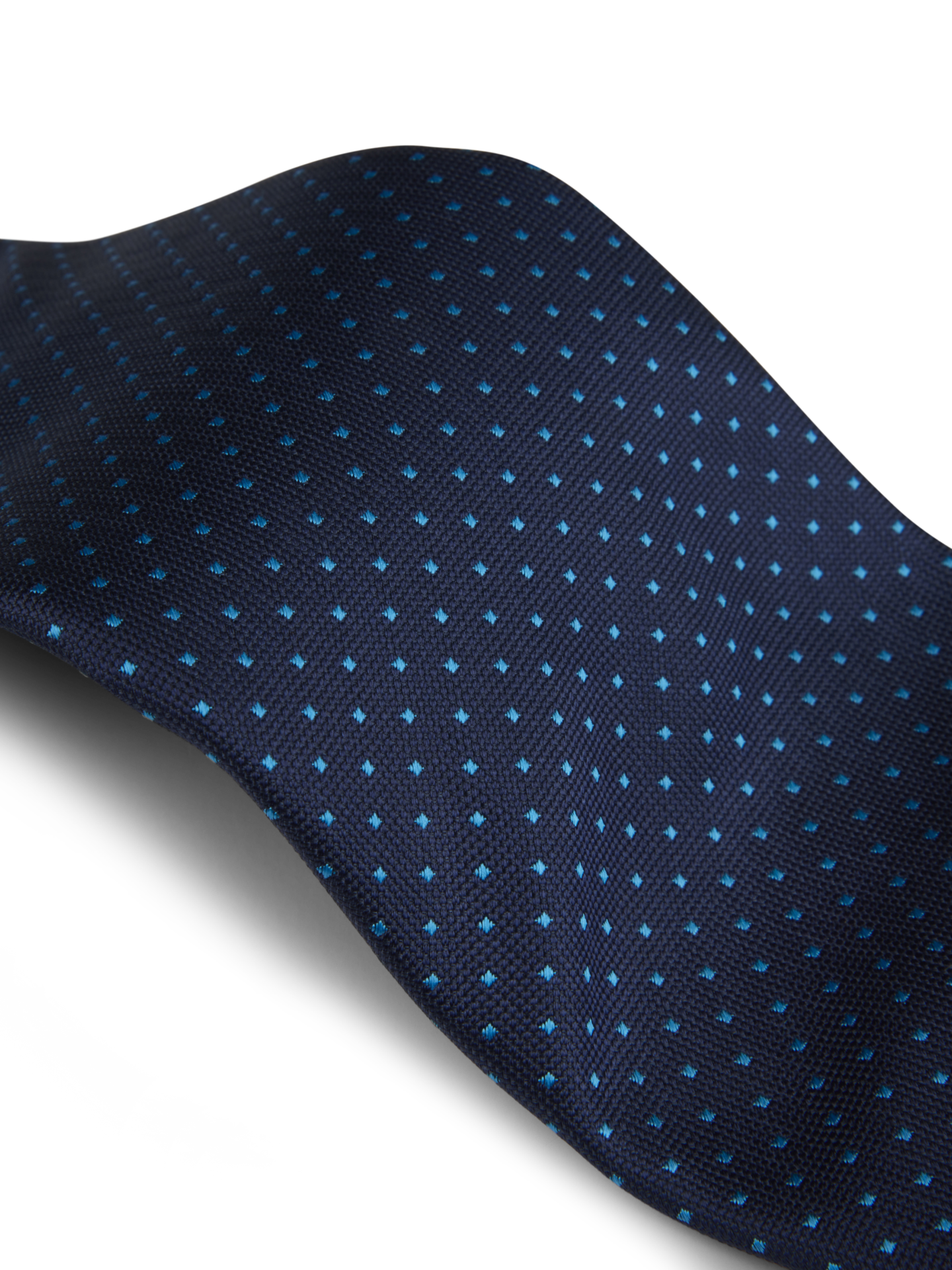 Navy Patterned Silk Tie