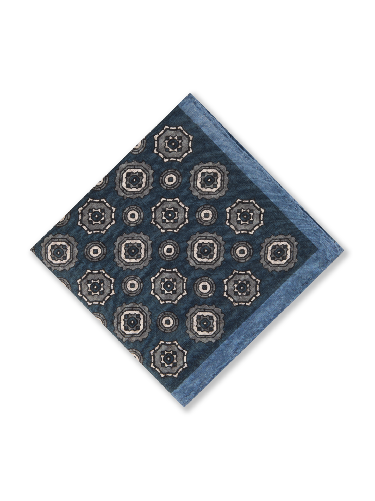 Stenströms Navy Patterned Linen Hankie | Men | Accessories | Size: One Size | Navy