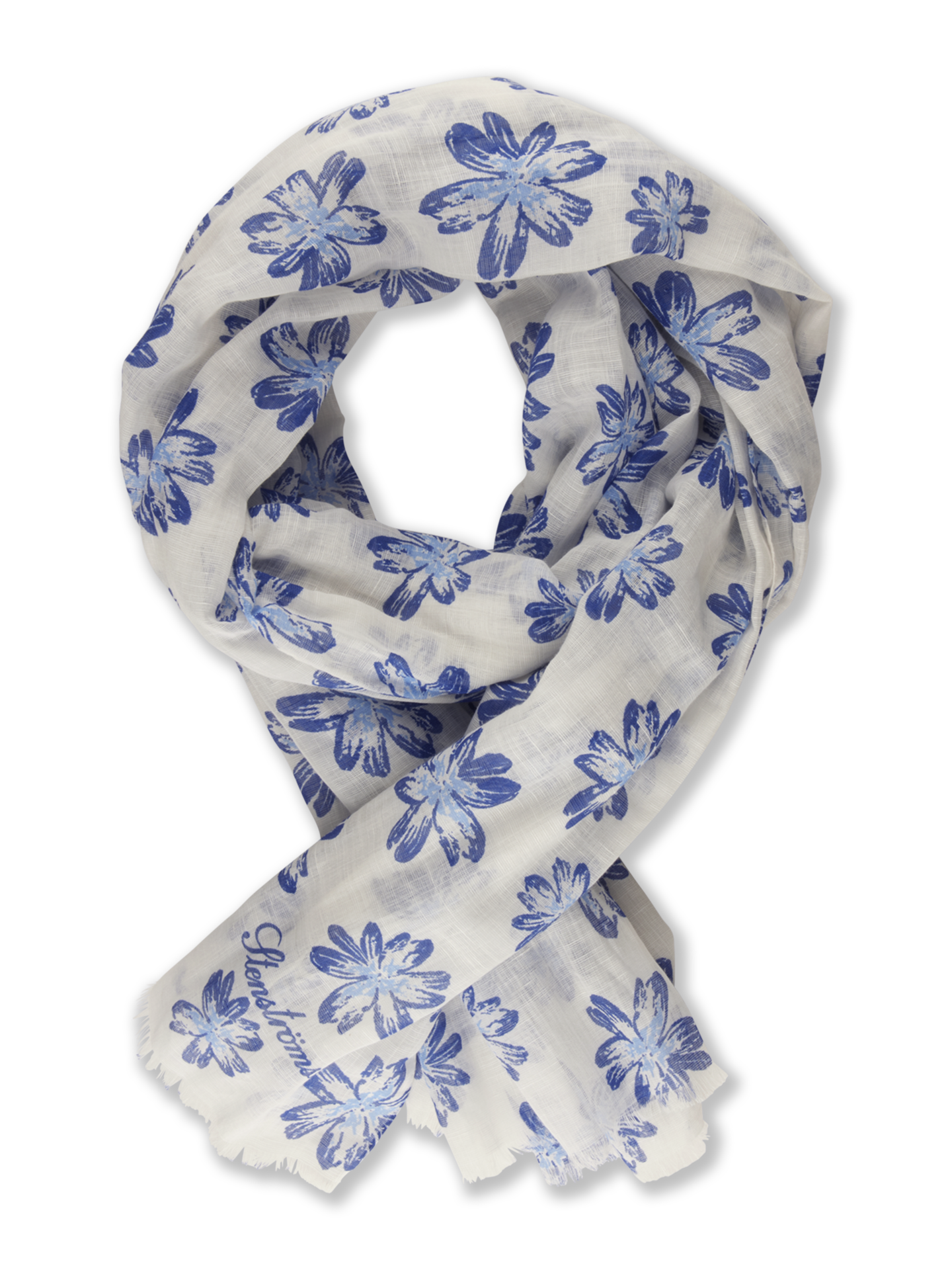 Pastel Blue Floral Scarf | Pastel Summer Scarf with Elegant Floral Print 