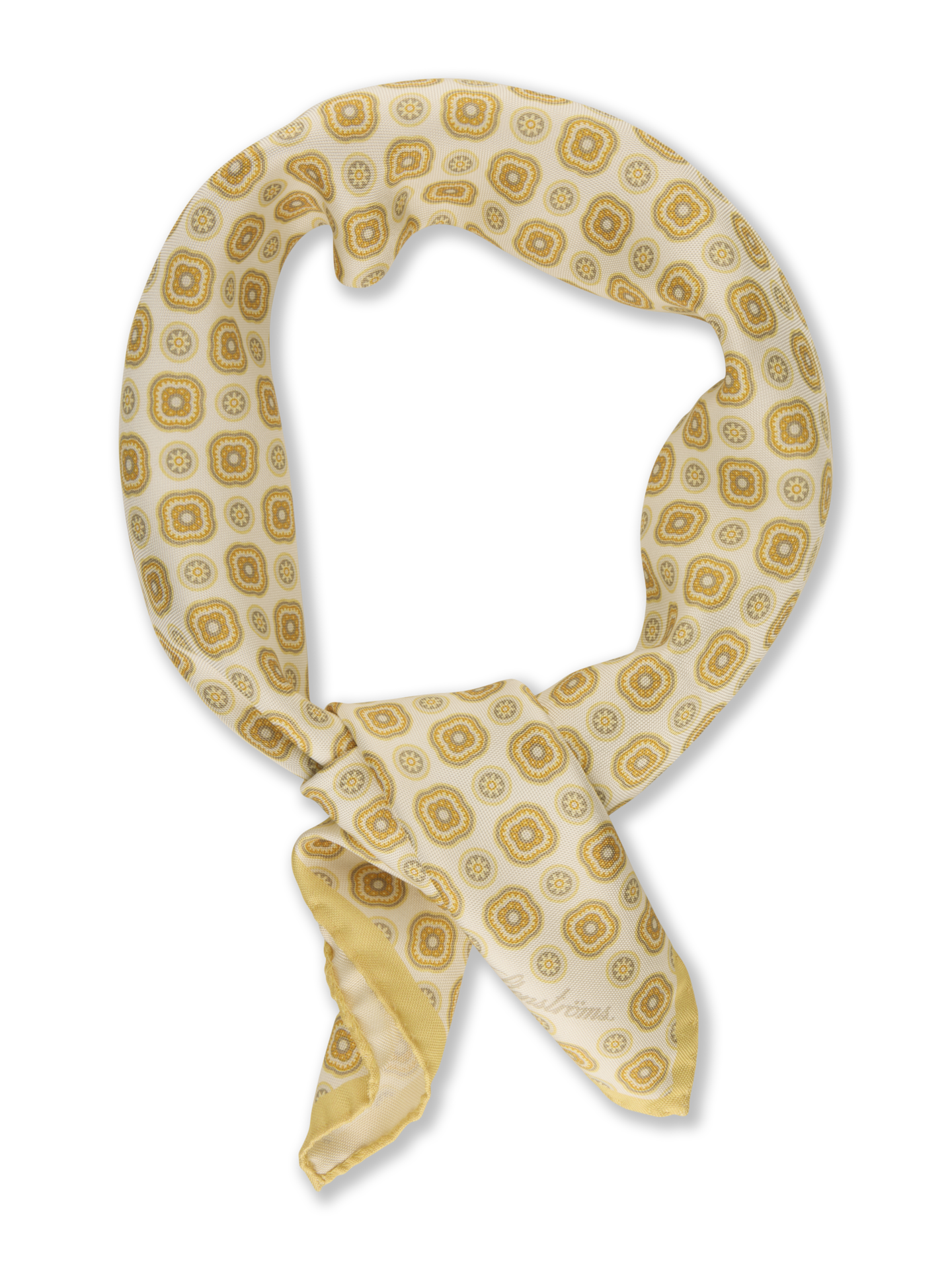 Stenströms Gul Mönstrad Sidenbandana | Herr | Accessoarer | Storlek: One Size | Gul