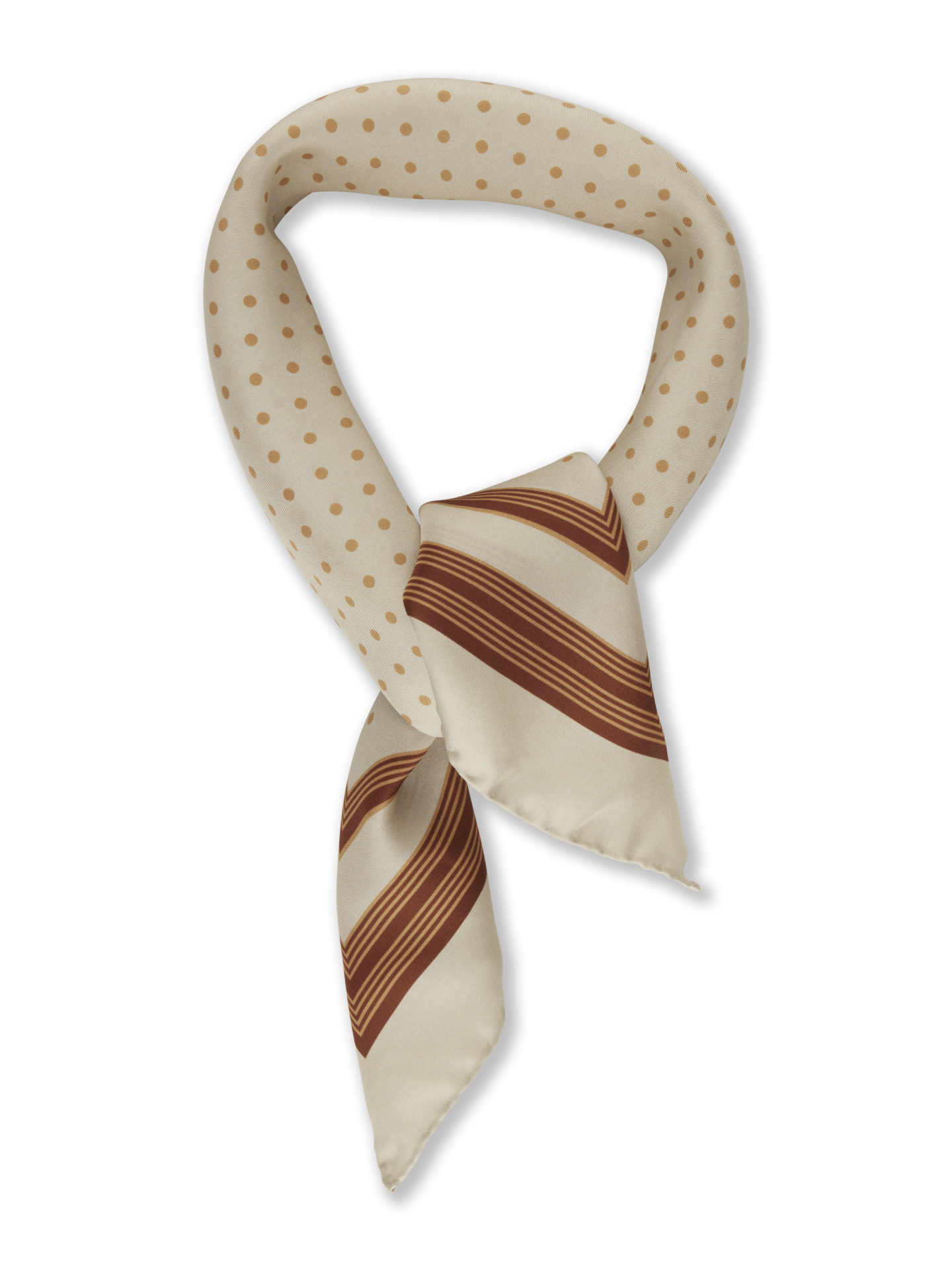 Stenströms Beige Prickig Sidenscarf | Dam | Accessoarer | Storlek: One Size | Beige