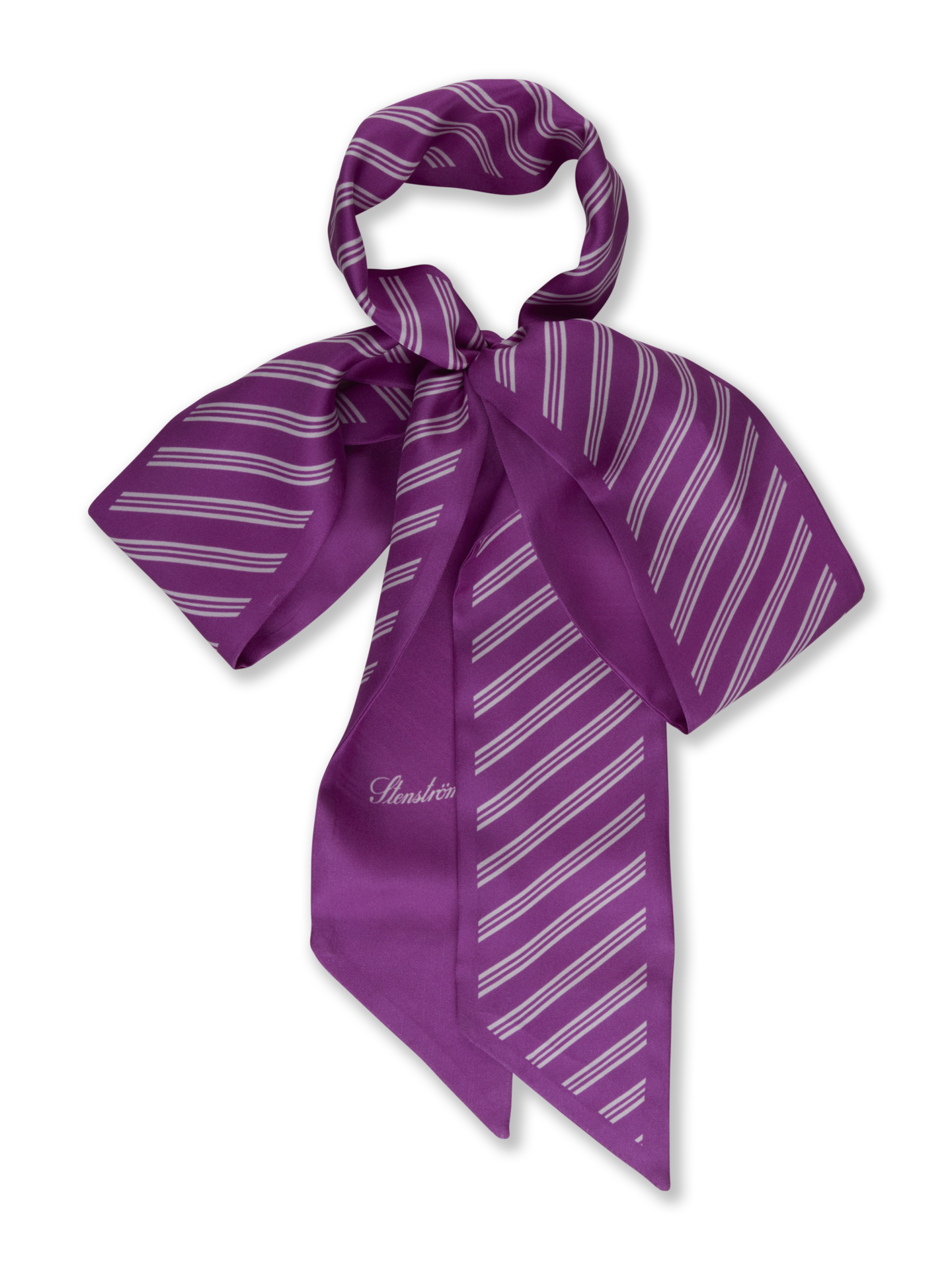 Stenströms Mörkrosa Randig Sidenscarf | Dam | Accessoarer | Storlek: One Size | Mörkrosa
