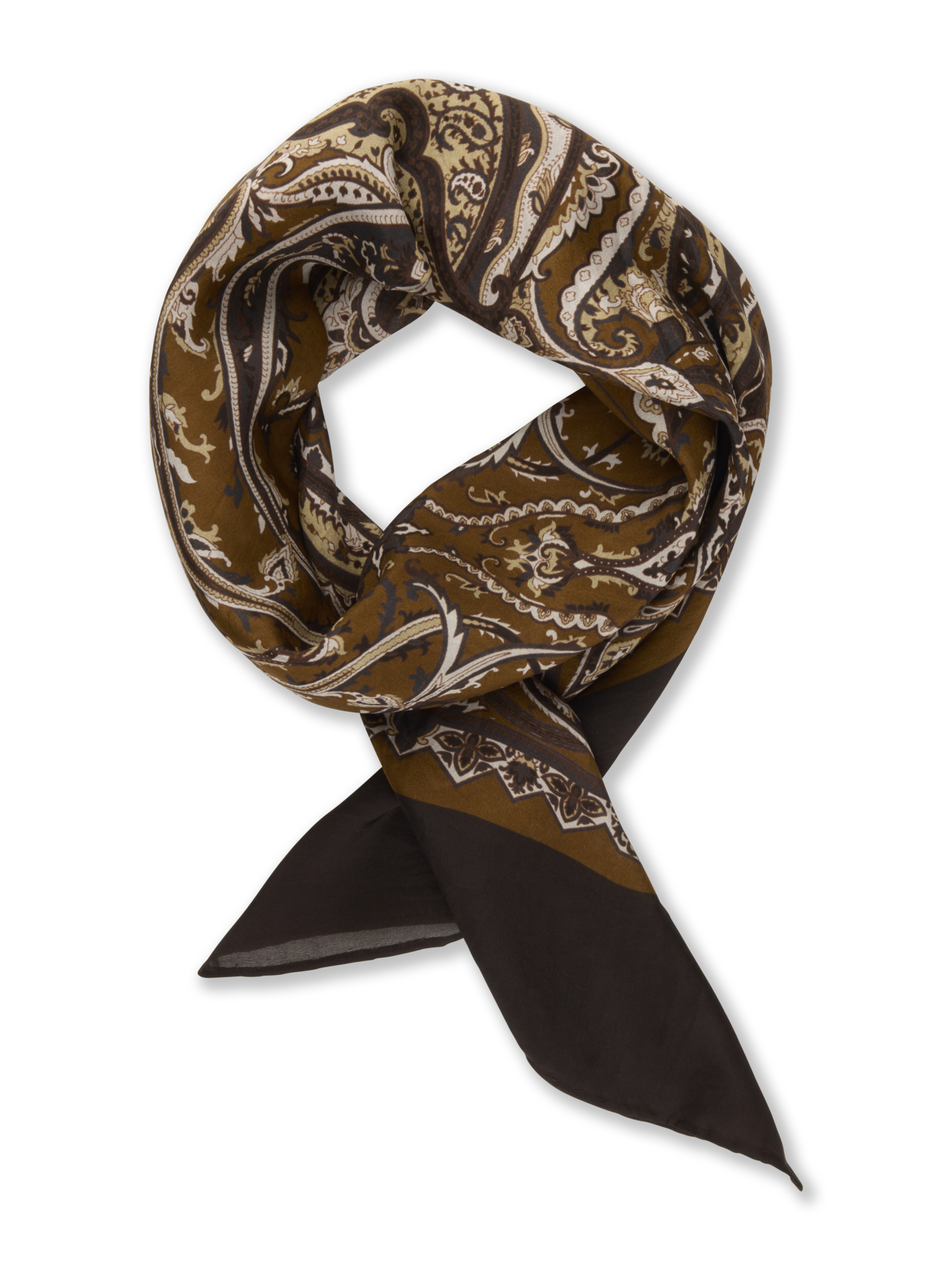 Stenströms Brown Patterned Silk Scarf | Women | Accessories | Size: One Size | Brown