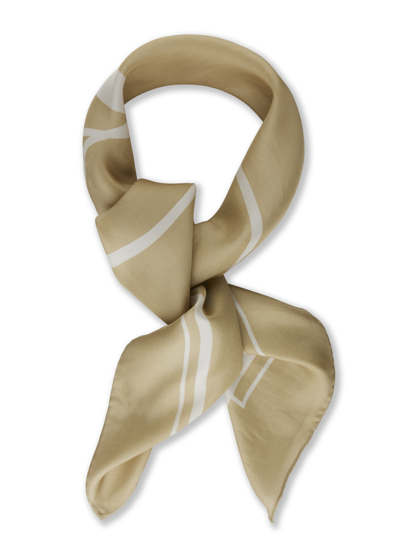 Stenströms Beige Mönstrad Sidenscarf | Dam | Accessoarer | Storlek: One Size | Beige