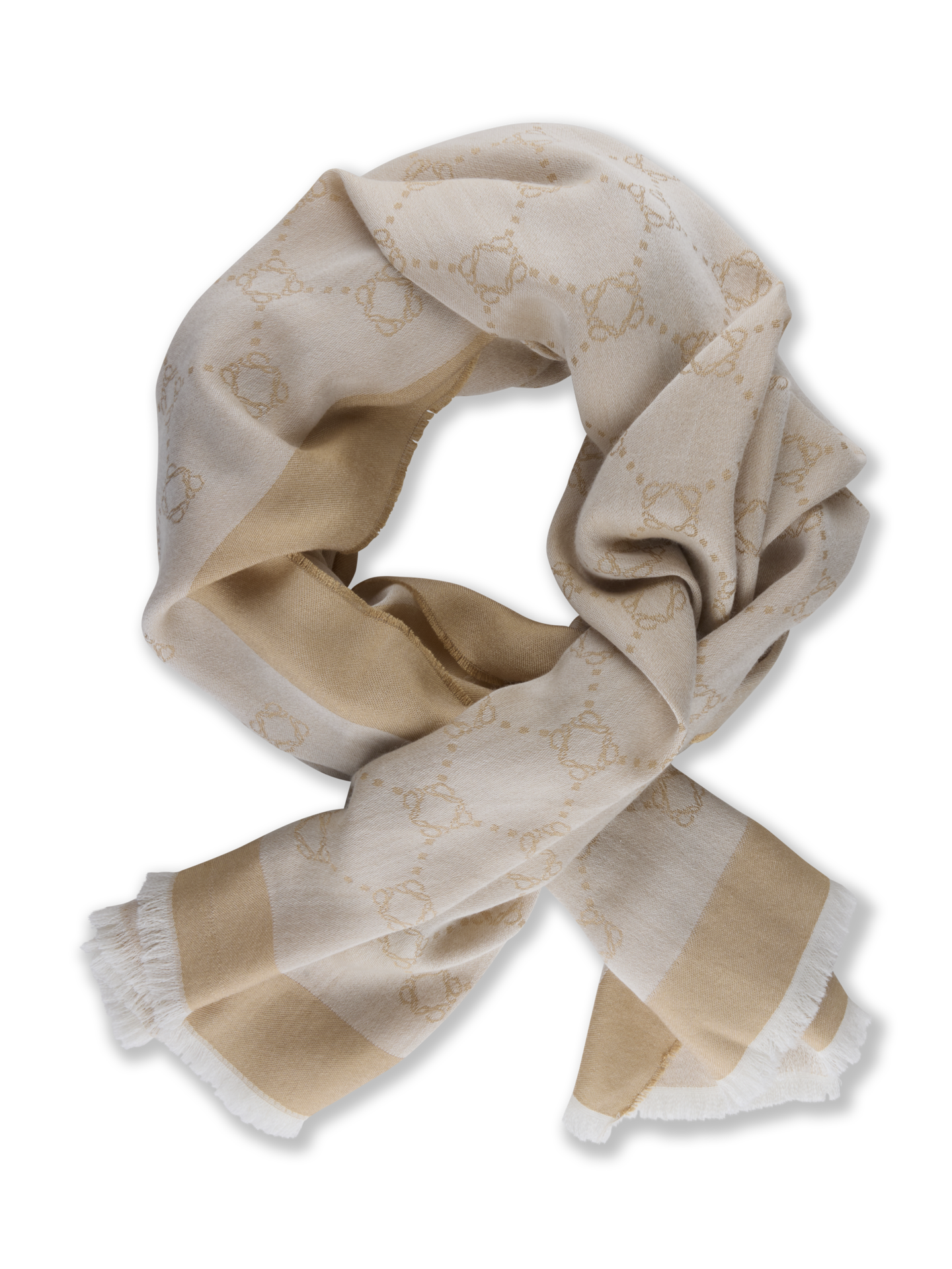 Stenströms Champange Mönstrad Siden/Ullscarf | Dam | Accessoarer | Storlek: One Size | Champange