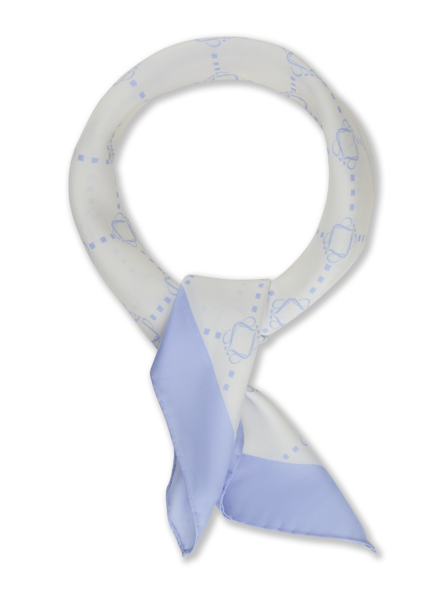 Dark blue Patterned Silk Scarf