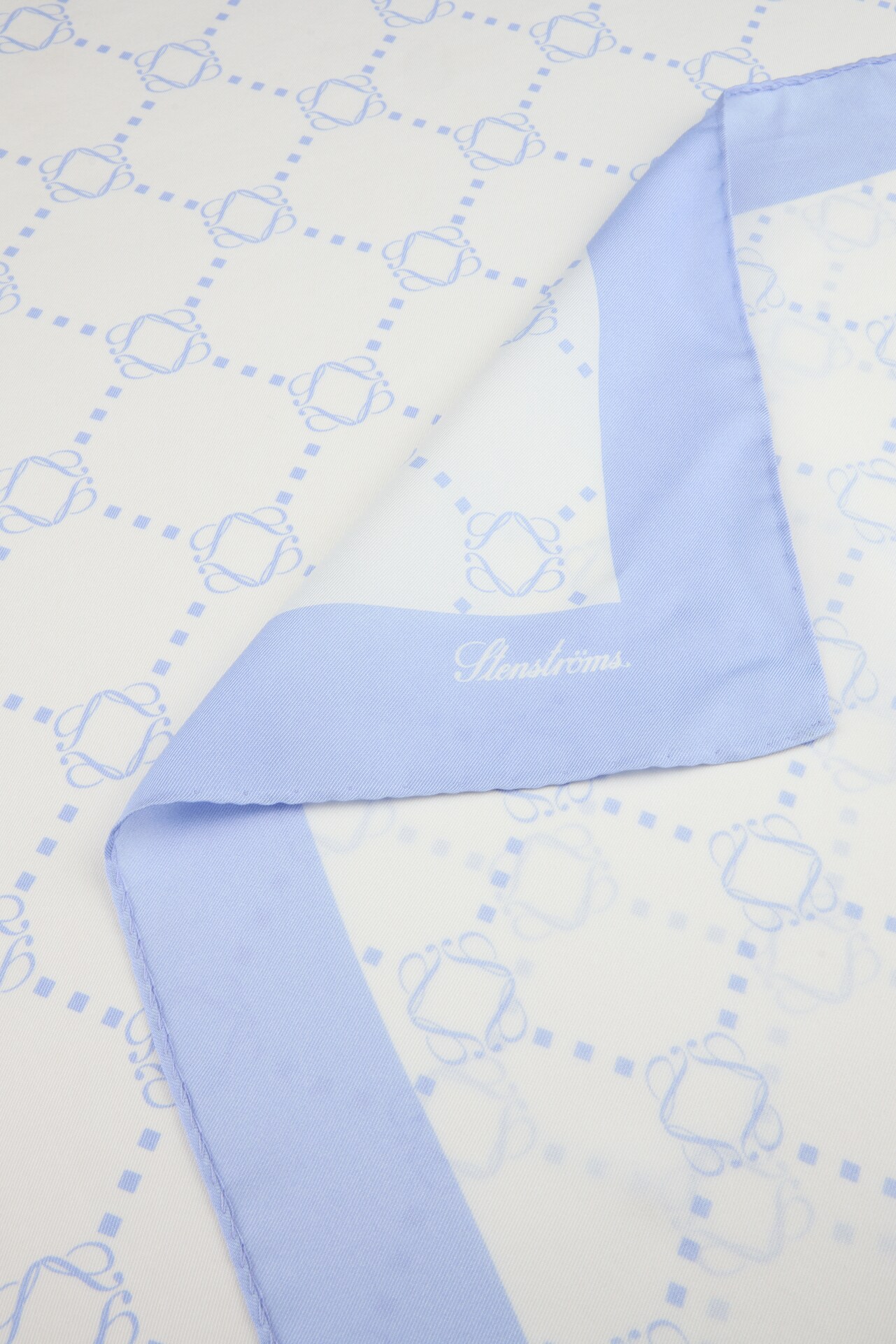 Dark blue Patterned Silk Scarf
