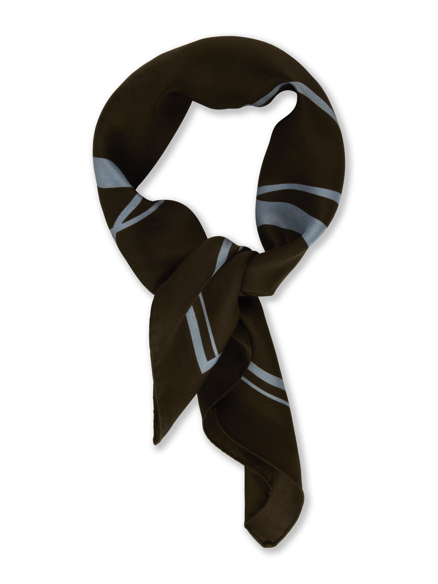 Stenströms Mörkbrun Mönstrad Sidenscarf, 65 x 65 cm | Dam | Accessoarer | Storlek: One Size | Mörkbrun | Mönstrad