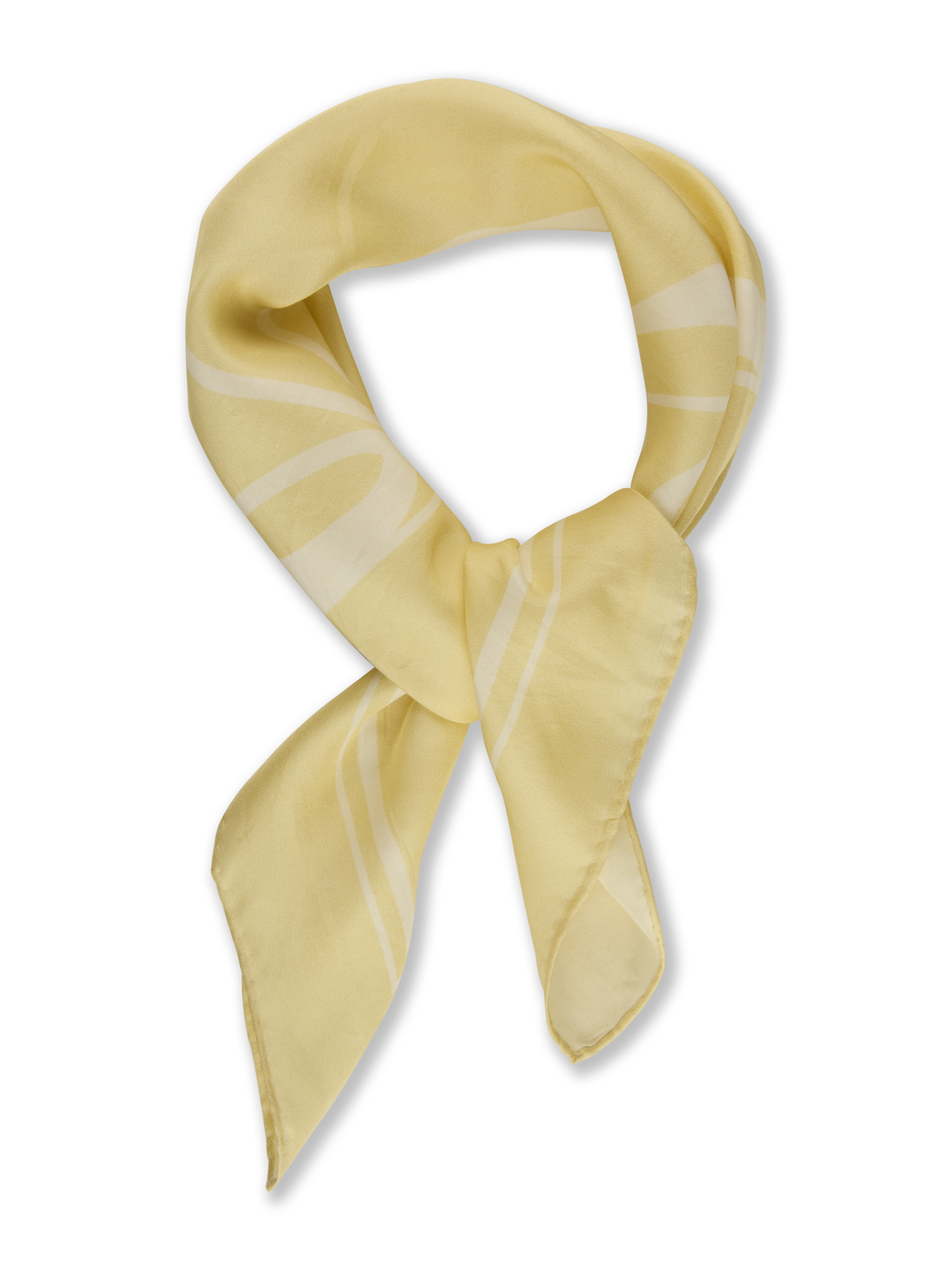 Stenströms Ljusgul Mönstrad Sidenscarf, 65 x 65 cm | Dam | Accessoarer | Storlek: One Size | Ljusgul | Mönstrad