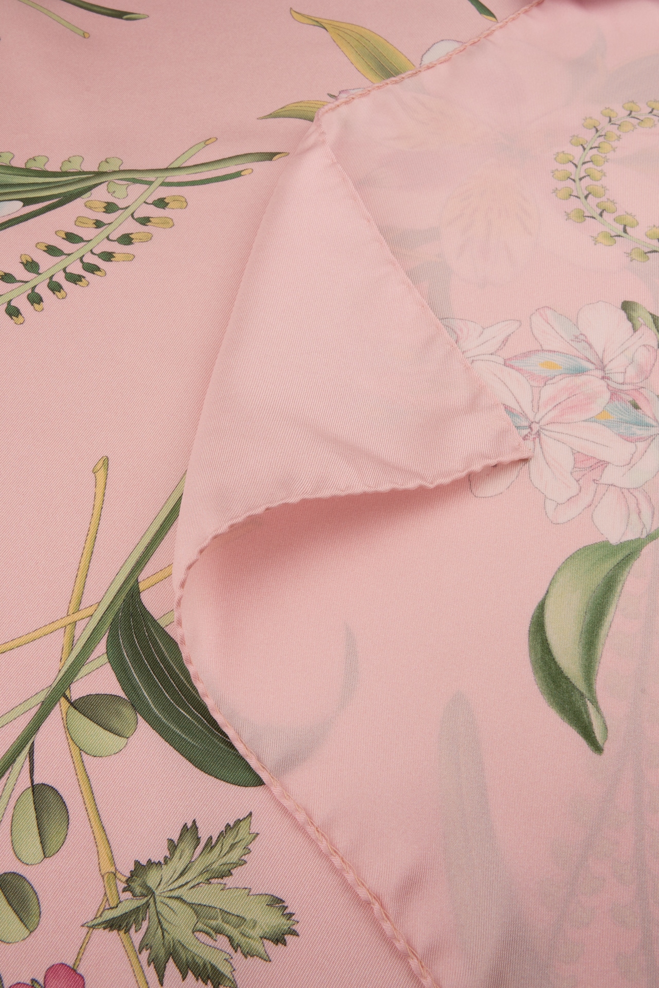 Light pink Floral Silk Scarf