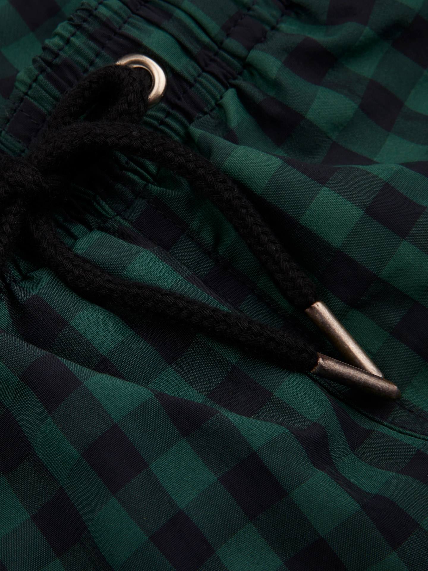 Dark green Checked Swim Shorts