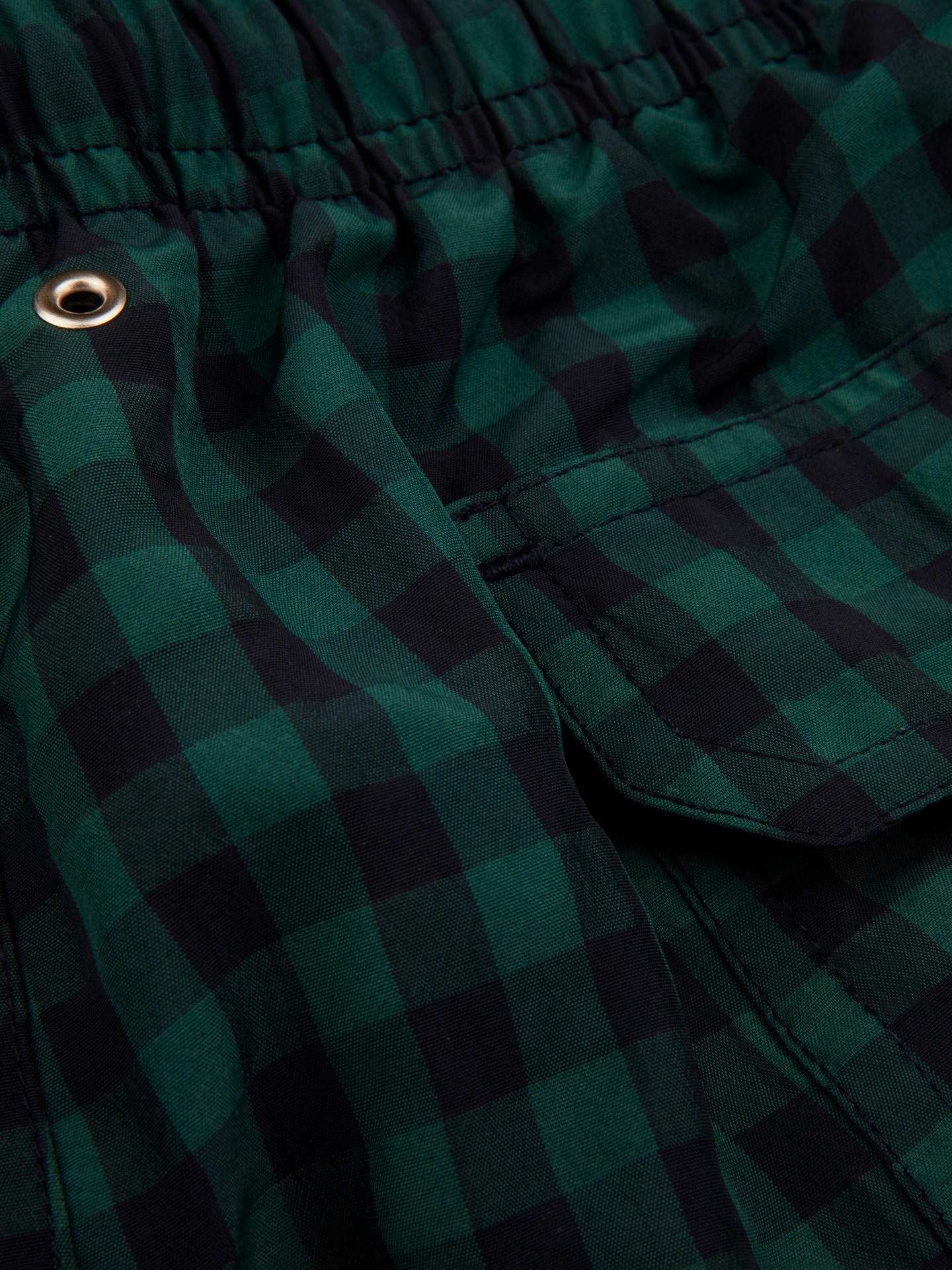 Dark green Checked Swim Shorts