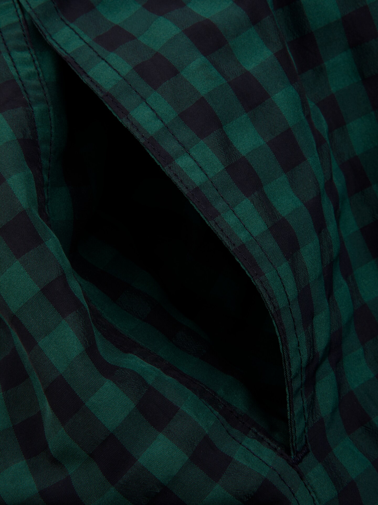 Dark green Checked Swim Shorts