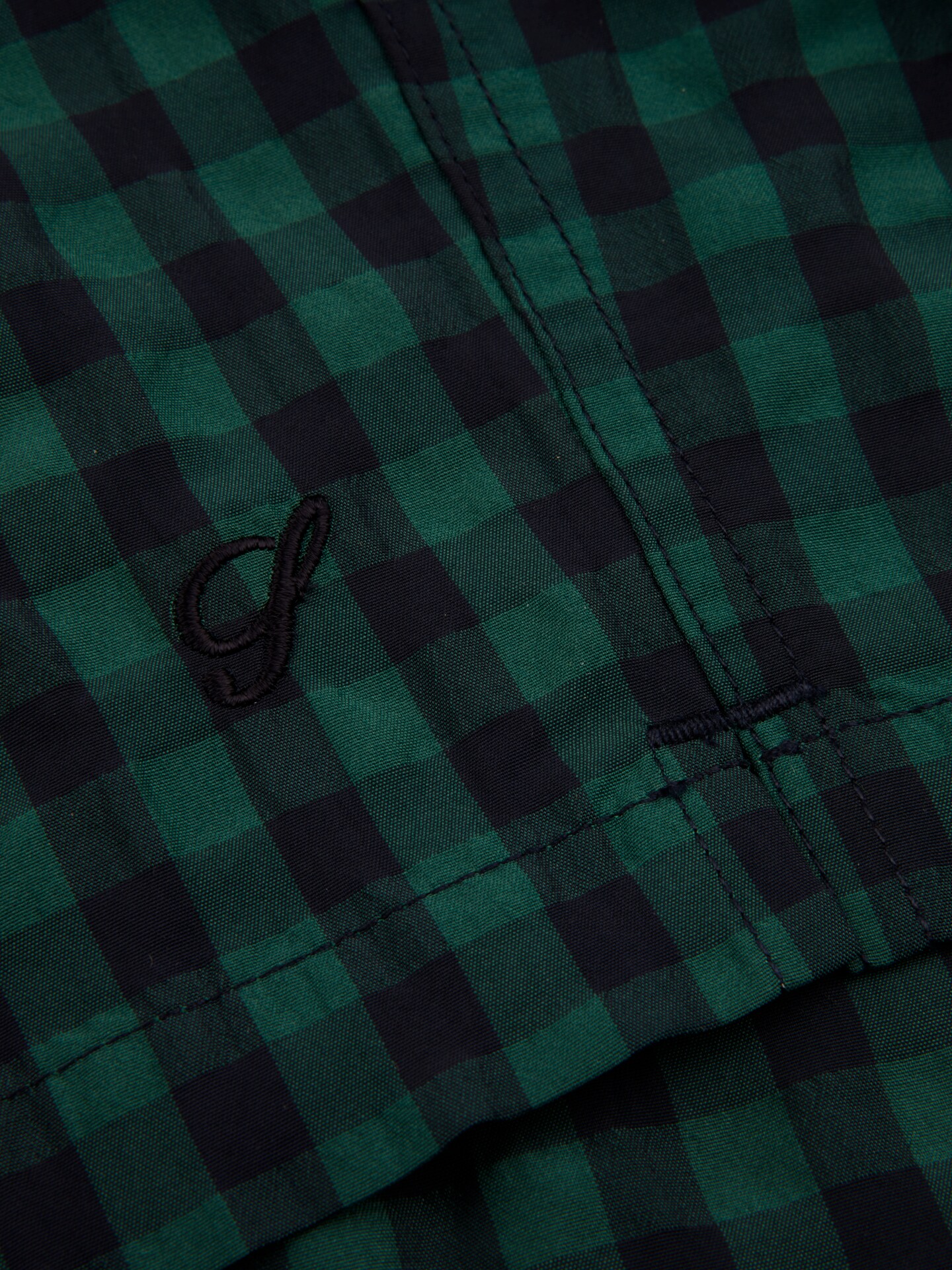 Dark green Checked Swim Shorts
