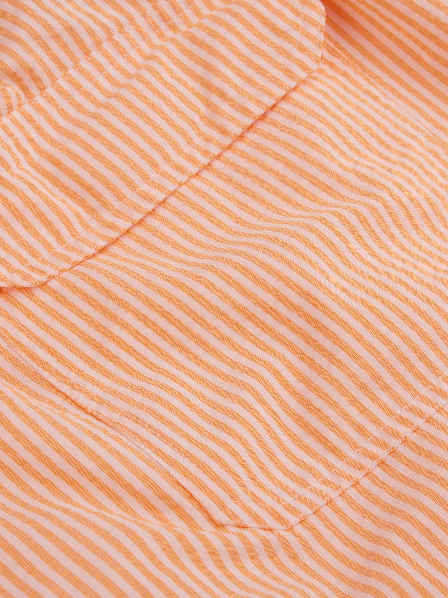 Orange Striped Seersucker Swim Shorts 